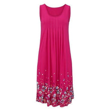 Flower Printing Dress Women O-Neck